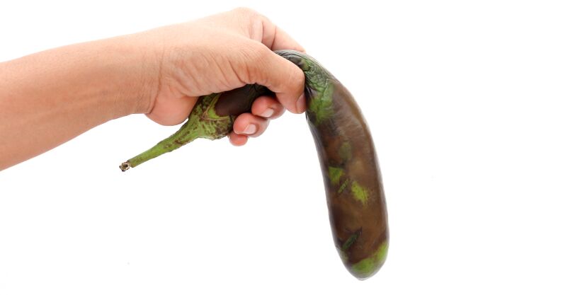 Ein weiches Gemüse symbolisiert potenzschädliche Lebensmittel