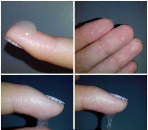 präseminelle Flüssigkeit eines Mannes während der Erregung